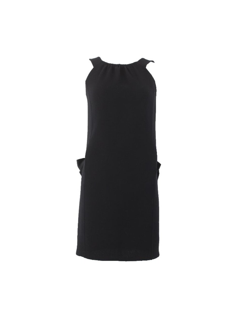 Oscar De La Renta Dress Sz 0 Black Bow Details Side Zip 100% Wool Dress